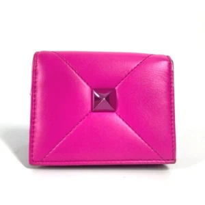 VALENTINO Studs logo Compact Wallet Folded wallet Leather pink - Bild 1 von 15