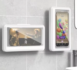 Waterproof Shower Phone Holder 360 Degree Rotating Touch Screen Abs White - Picture 1 of 6