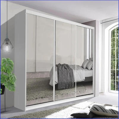 RAC3 Modern Sliding Wardrobe| Large Storage Closet with Mirror| Doors Stylish Bedroom