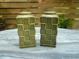 Shaker sale e pepe verde Beswick vintage metà secolo Inghilterra - Foto 1 di 4