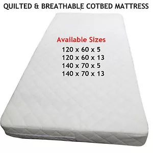 Baby Toddler QUILTED COT Mattress Fully Breathable Waterproof NURSERY Furniture - Picture 1 of 1