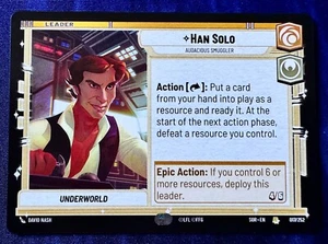 Star Wars Unlimited Spark of Rebellion Han Solo Smuggler Leader Card - Picture 1 of 2