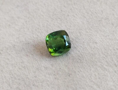7 mm Cushion cut Green Tourmaline Ring Natural gemstone Excellent cut Cushion - Image 1 of 4