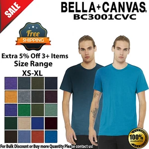 BELLA+CANVAS BC3001CVC Unisex Short Sleeve Heather CVC Crew Neck Stylish T-Shirt - Picture 1 of 52