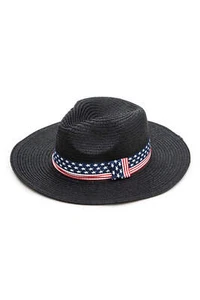 Americana Hat Band Straw Sun Hat - Picture 1 of 6