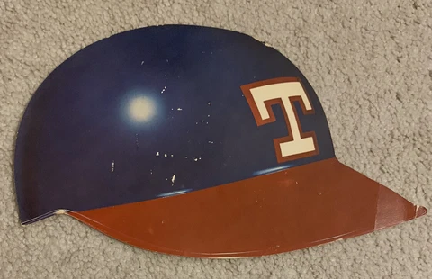 1970 Texas Rangers Vintage MLB baseball hat bat helmet cap cardboard old display Cover