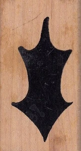 timbro in gomma montato su legno disegno denami foglia solida 7592 1 1/2 x 2 1/2" - Foto 1 di 2