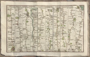 1766 antike Straßenkarte für Pferd & Reiter - London nach Harwich & Yarmouth - Gibson - Bild 1 von 3