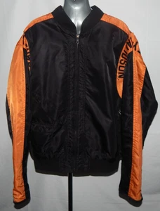Chaqueta Harley Davidson Para Hombre Negra Naranja Barra Escudo Logo Nylon Cremallera Talla Grande - Imagen 1 de 7