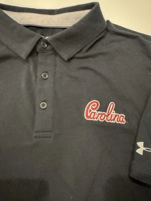 USC South Carolina LOGO Under Armour Heat Gear Loose Black Men’s Polo Size XL - Image 1 of 4