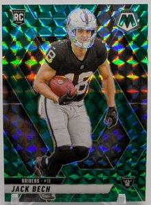 🏈2025 Panini Mosaic Jack Bech RC Mosaic Green Prizm Rookie #349 - Raiders🏈 - Picture 1 of 3