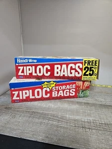 Vintage Ziploc Kunststoff Aufbewahrungsbeutel Gallonengröße Dow 20 + Beutel auslaufsicher - Bild 1 von 8