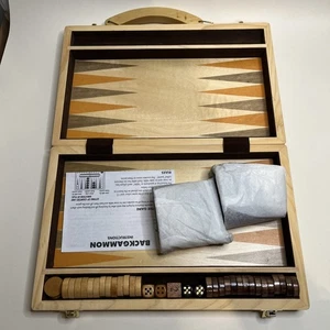 New Entertainment Classic Crafted Wood Set Backgammon Complete Game Set Boxed UK - Picture 1 of 16