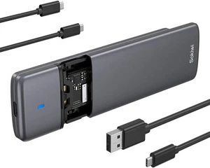 M.2 NVMe SATA SSD Enclosure Adapter Tool-Free,Sokiwi USB 3.2 Gen2 10Gbps grey - Picture 1 of 8