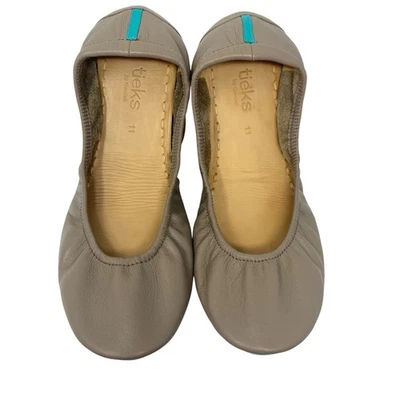 Sapatilhas de balé femininas Tieks By Gavrieli bege acastanhado dobráveis tamanho 11 EUA couro - Imagem 1 de 4