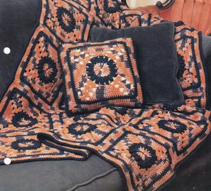 Crochet Afghan Pattern VICTORIAN SQUARES with Pillow Instructions Annie's Club - Picture 1 of 4