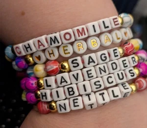 Beaded named herb bracelets - Picture 1 of 8