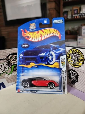 👓Hot Wheels 2003 #030🏁Bugatti VEYRON Red & Black⭐10-Spoke Wheels VHTF - Image 1 of 4