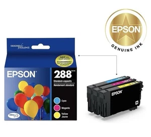 (3) Epson 288 Color Combo Pack Cartouche Capacité Standard Cyan, Magenta, Jaune - Photo 1/5