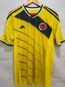 Colombia Adidas Mens 2014 Home World Cup Soccer Jersey Yellow Climacool Medium - Picture 1 of 6