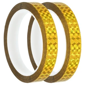 Prism Tape 0.6 Inch x 55 Yards, 2 Pack Holographic Metalized Gold Tone - Picture 1 of 6