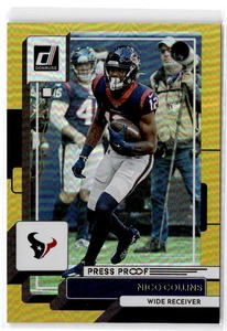 2022 Donruss Nico Collins #40 Premium Press Proof Houston Texans - Picture 1 of 2