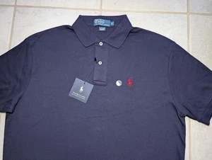 Polo Ralph Lauren Uomo Medium Vintage The Interlock Camicia Blu Cotone NUOVA - Foto 1 di 6