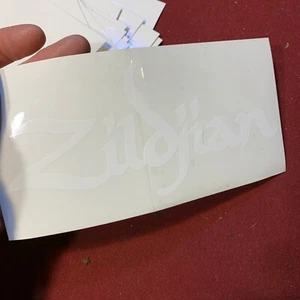Zildjian Cymbals Logo 8" Wide,Clear W/White Lettering Vinyl Decal Sticker. - Picture 1 of 3