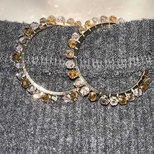 Pendientes de aro de oro con topacio rosa pálido J CREW NUEVOS SIN ETIQUETAS nuevos 💗243 - Imagen 1 de 6