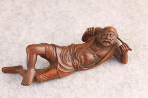 Boxwood hand cast older figure statue netsuke collectable table home deco - Picture 1 of 8