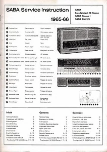 Service Manual für Saba Freudenstadt 16 Stereo,Saba Stereo I,Saba 760 US 1965-66 - Picture 1 of 1