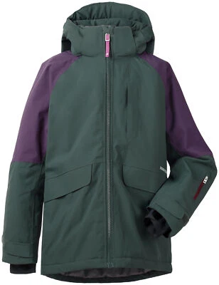 Didriksons Vinda Veste De Ski Pour Fille 2 Vert Foncé Coupe-Vent - Photo 1/2