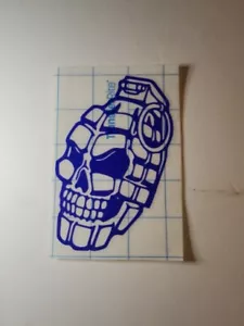Skull Face Hand Grenade Vinyl Decal Sticker 5x3 - Picture 1 of 1