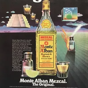 Monte Alban Mezcal Ad 1979 Vintage PRINT AD Be Original With Agave Worm Man Cave - Picture 1 of 3