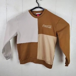 Sudadera Coca Cola Hombre Mediana Beige Marrón Cuello Redondo Manga Larga Gráfico Informal - Imagen 1 de 18