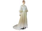 Vintage Victorian Revival Wedding Dress Cathedral Train Gown