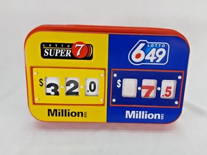 VINTAGE CANADIAN LOTTERY RETAILER ADVERTISING SIGN LOTTO SUPER 7 LOTTO 6/49 - Foto 1 di 10
