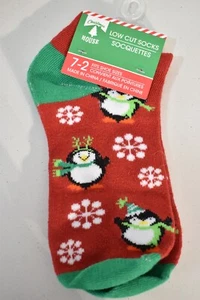 Socks Christmas Penquin Size 7-2 Toddler Girl's New - Picture 1 of 4