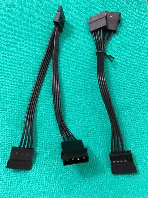 2 pcs  IDE/Molex 4 Pin Male To Serial ATA SATA 15 Pin Female Power Adapter Cable - Image 1 of 3