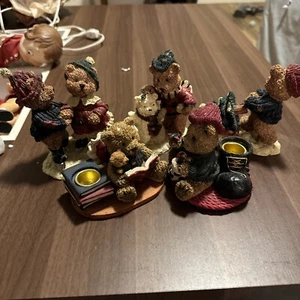 Vintage Lot Of 5 Ks Collection Figurines Resin Teddy Bear - Picture 1 of 6
