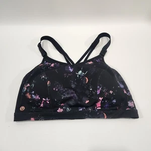 Livi Active Womens size 44DD No-Wire Sport Bra Black Adjustable Stretch Floral - Picture 1 of 19