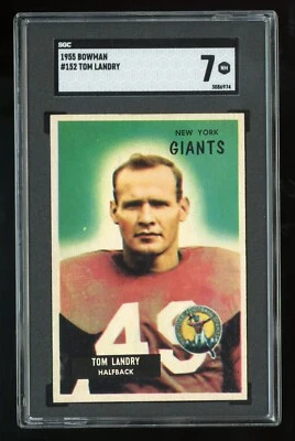 1955 Bowman #152 Tom Landry SGC 7 NM #3086974 - Image 1 of 2