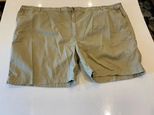 Genuine Big and Tall Full Blue Men's Flat Front Short Pants 68,Khaki 90869os-64F - Picture 1 of 3