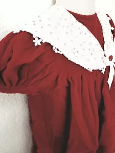Abito Chiesa Festa Natale Rosso Velluto Bambina Marca La Princess Tg 18 mo - Foto 1 di 12