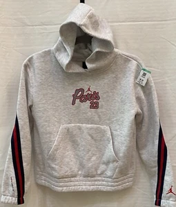 NIKE GIRLS AIR JORDAN PARIS SAINT GERMAIN BIRCH HEATHER PULLOVER | Youth Large - Picture 1 of 8
