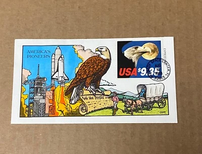 US Collins FDC Hand Painted #1909 Express Eagle & Moon 1983 - Image 1 of 3