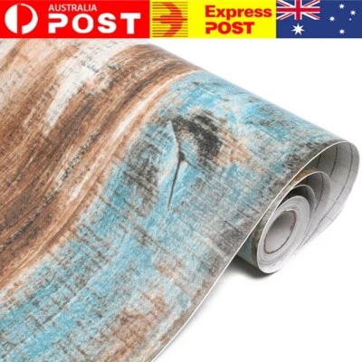 AU 6M Wood Grain Contact Paper Self-Adhesive Film for Kitchen Cupboards Drawer - image 1 of 4
