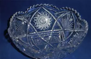 Antiguo patrón de ventilador estrella de cristal de vidrio de corte de período brillante Clark americano - Imagen 1 de 9