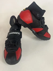 Shimano SH-D100 VG Cycling Shoes Black Red Ankle Mens Sz EU 39 - Picture 1 of 7