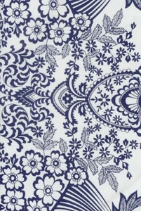 Oilcloth Fabric Paradise Lace Blue Pattern Sold in Yard or Bolt - Picture 1 of 2